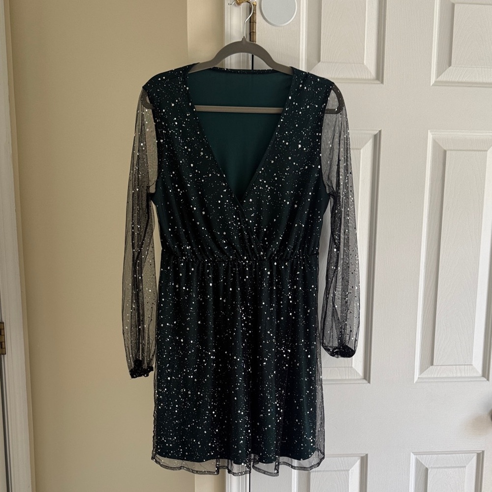 Dark Green Sequin Dress